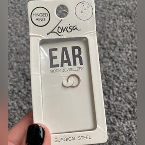 New! Cartilage Rose Gold white gem Earring